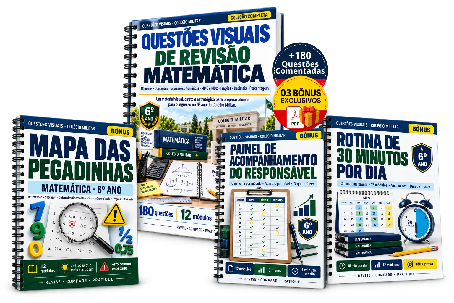 Plano Completo: as 180 questões, as 12 videoaulas e os 3 bônus