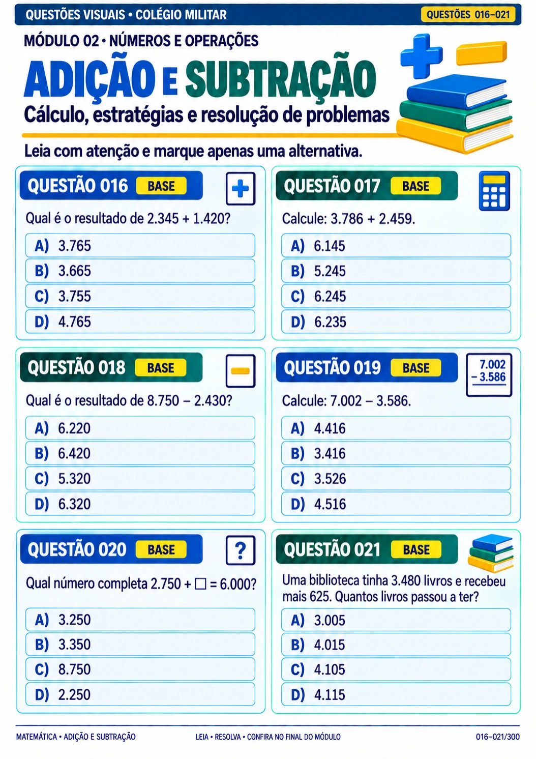 Módulo 02: Adição e Subtração
