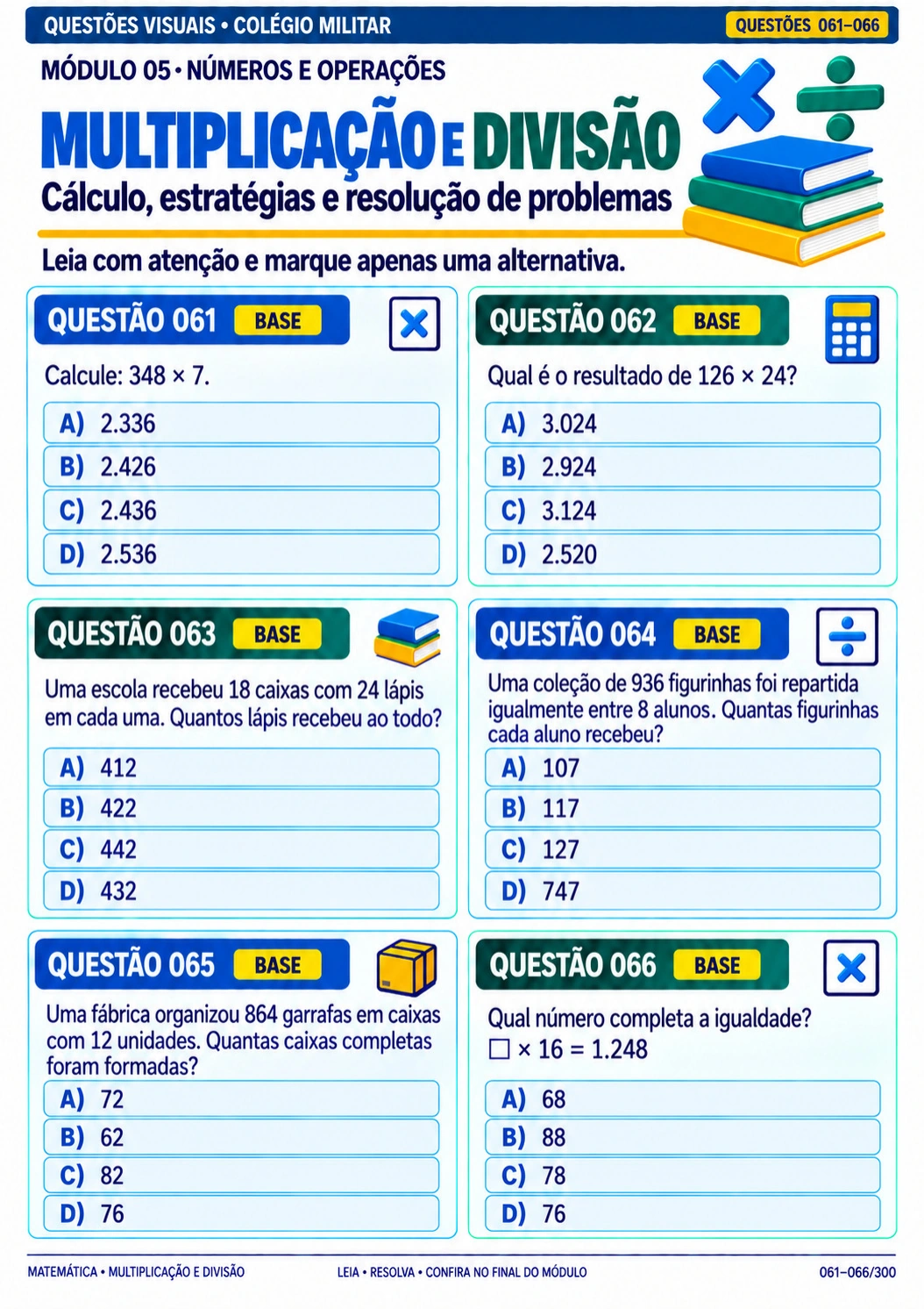 Módulo 05: Problemas com Multiplicação e Divisão